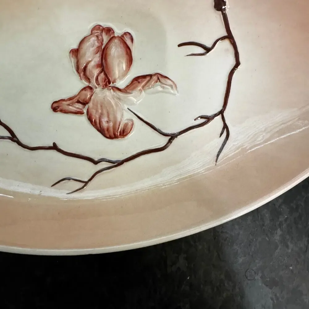 Vintage Carlton Ware England Hand Painted Magnolia Pink Blush Bowl 1950s oval
